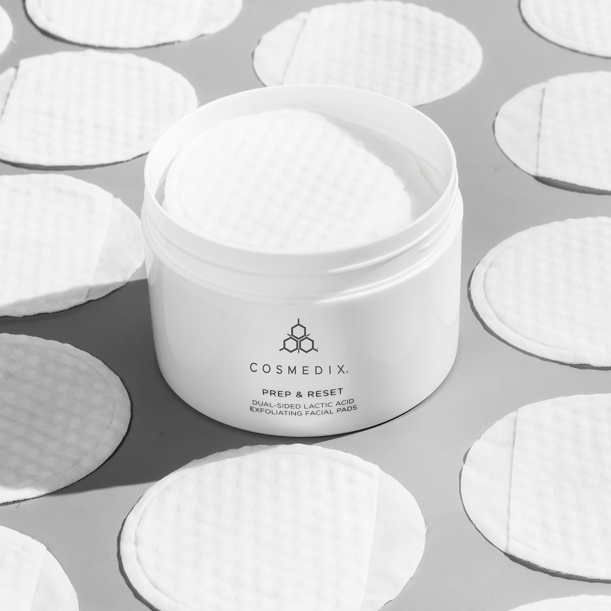 Prep & Reset Dual - Sided Lactic Acid Exfoliating Facial Pads - Cosmedix